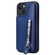 iPhone 13 Solid Color Double Buckle Zipper Shockproof Phone Case - Blue