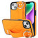 iPhone 13 Non-slip Full Coverage Ring PU Phone Case with Wristband - Orange