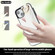 iPhone 13 Non-slip Full Coverage Ring PU Phone Case with Wristband - White