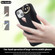 iPhone 13 Non-slip Full Coverage Ring PU Phone Case with Wristband - Black