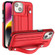 iPhone 13 Shockproof Leather Phone Case with Wrist Strap - Red