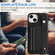 iPhone 13 Shockproof Leather Phone Case with Wrist Strap - Black
