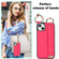 iPhone 13 Non-slip Full Coverage Ring PU Phone Case with Wristband - Rose Red