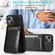 iPhone 13 Solid Color PC + TPU Protective Case with Holder & Card Slots - Black