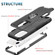 iPhone 13 3 in 1 PC + TPU Phone Case with Ring Holder - Black
