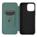 iPhone 13 Carbon Fiber Texture Horizontal Flip TPU + PC + PU Leather Case with Card Slot - Green