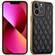 iPhone 13 Suteni Electroplated Rhombus Grid Leather Soft TPU Phone Case - Black