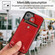 iPhone 13 Shockproof PU Leather + TPU Protective Case with Card Slot & Lanyard - Red