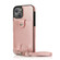 iPhone 13 Shockproof PU Leather + TPU Protective Case with Card Slot & Lanyard - Rose Gold