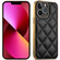 iPhone 13 Suteni Electroplated Big Diamond Grid Leather Soft TPU Phone Case - Black