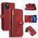 iPhone 13 Dream 9-Card Wallet Zipper Bag Leather Phone Case - Red