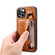 iPhone 13 Crocodile Wristband Wallet Leather Back Cover Phone Case - Brown