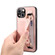 iPhone 13 Crocodile Wristband Wallet Leather Back Cover Phone Case - Pink