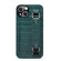 iPhone 13 Crocodile Wristband Wallet Leather Back Cover Phone Case - Dark Green
