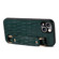 iPhone 13 Crocodile Wristband Wallet Leather Back Cover Phone Case - Dark Green