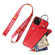 iPhone 13 Detachable Zippered Coin Purse Phone Case with Lanyard - Red