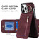 iPhone 13 Retro Ring and Zipper RFID Card Slot Phone Case - Wine Red