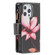 iPhone 13 Colored Drawing Pattern Zipper Horizontal Flip Leather Case with Holder & Card Slots & Wallet - Lotus