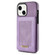 iPhone 13 N.BEKUS Vertical Flip Card Slot RFID Phone Case - Purple