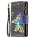 iPhone 13 Colored Drawing Pattern Zipper Horizontal Flip Leather Case with Holder & Card Slots & Wallet - Big Butterfly