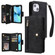 iPhone 13 Rivet Buckle 9 Cards Three Fold Leather Phone Case - Black