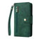 iPhone 13 Rivet Buckle 9 Cards Three Fold Leather Phone Case - Green