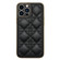 iPhone 13 D03 Grid PU Leather Electroplated Phone Case - Black