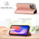 iPhone 13 LC.IMEEKE Strong Magnetic PU + Matte TPU Horizontal Flip Leather Case with Holder & Card Slots & Wallet - Rose Gold