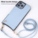 iPhone 13 Fish Tail Card Slot PU + TPU Phone Case with Long Lanyard - Dark Blue