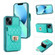 iPhone 13 Card Slot Leather Phone Case - Mint Green