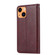 iPhone 13 Knead Skin Texture Horizontal Flip Leather Case with Photo Frame & Holder & Card Slots & Wallet - Wine Red
