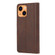 iPhone 13 Calf Texture Double Fold Clasp Horizontal Flip Leather Case with Photo Frame & Holder & Card Slots & Wallet - Brown