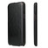 iPhone 13 Fierre Shann Retro Oil Wax Texture Vertical Flip PU Leather Case - Black