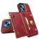 iPhone 13 Zipper Wallet Bag PU Back Cover Shockrpoof Phone Case with Holder & Card Slots & Wallet - Red