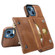 iPhone 13 Zipper Wallet Bag PU Back Cover Shockrpoof Phone Case with Holder & Card Slots & Wallet - Brown