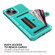 iPhone 13 ZM06 Card Bag TPU + Leather Phone Case - Cyan