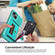 iPhone 13 ZM06 Card Bag TPU + Leather Phone Case - Cyan