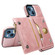 iPhone 13 Zipper Wallet Bag PU Back Cover Shockrpoof Phone Case with Holder & Card Slots & Wallet - Pink