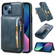 iPhone 13 Zipper Wallet Bag PU Back Cover Shockrpoof Phone Case with Holder & Card Slots & Wallet - Blue