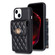 iPhone 13 Vertical Metal Buckle Wallet Rhombic Leather Phone Case - Black