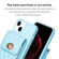 iPhone 13 Vertical Metal Buckle Wallet Rhombic Leather Phone Case - Blue