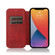 iPhone 13 Strong Magnetic Closure PU + TPU Leather Case with Card Slots & Holder - Red