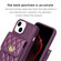 iPhone 13 Vertical Metal Buckle Wallet Rhombic Leather Phone Case - Dark Purple