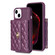iPhone 13 Horizontal Metal Buckle Wallet Rhombic Leather Phone Case - Dark Purple