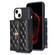 iPhone 13 Horizontal Metal Buckle Wallet Rhombic Leather Phone Case - Black