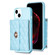 iPhone 13 Horizontal Metal Buckle Wallet Rhombic Leather Phone Case - Blue