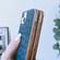 iPhone 13 Genuine Leather Ostrich Texture Nano Case - Blue