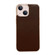 iPhone 13 Genuine Leather Xiaoya Series Nano Electroplating Phone Case - Coffee