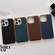 iPhone 13 Genuine Leather Xiaoya Series Nano Electroplating Phone Case - Coffee