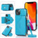 iPhone 13 Multi-functional Cross-body Card Bag TPU+PU Back Cover Case with Holder & Card Slot & Wallet - Blue